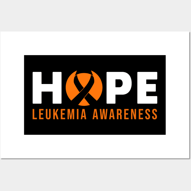 ORANGE LEUKEMIA RIBBON HOPE Wall Art by JWOLF